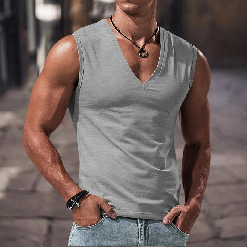 Solid V-Neck Tank