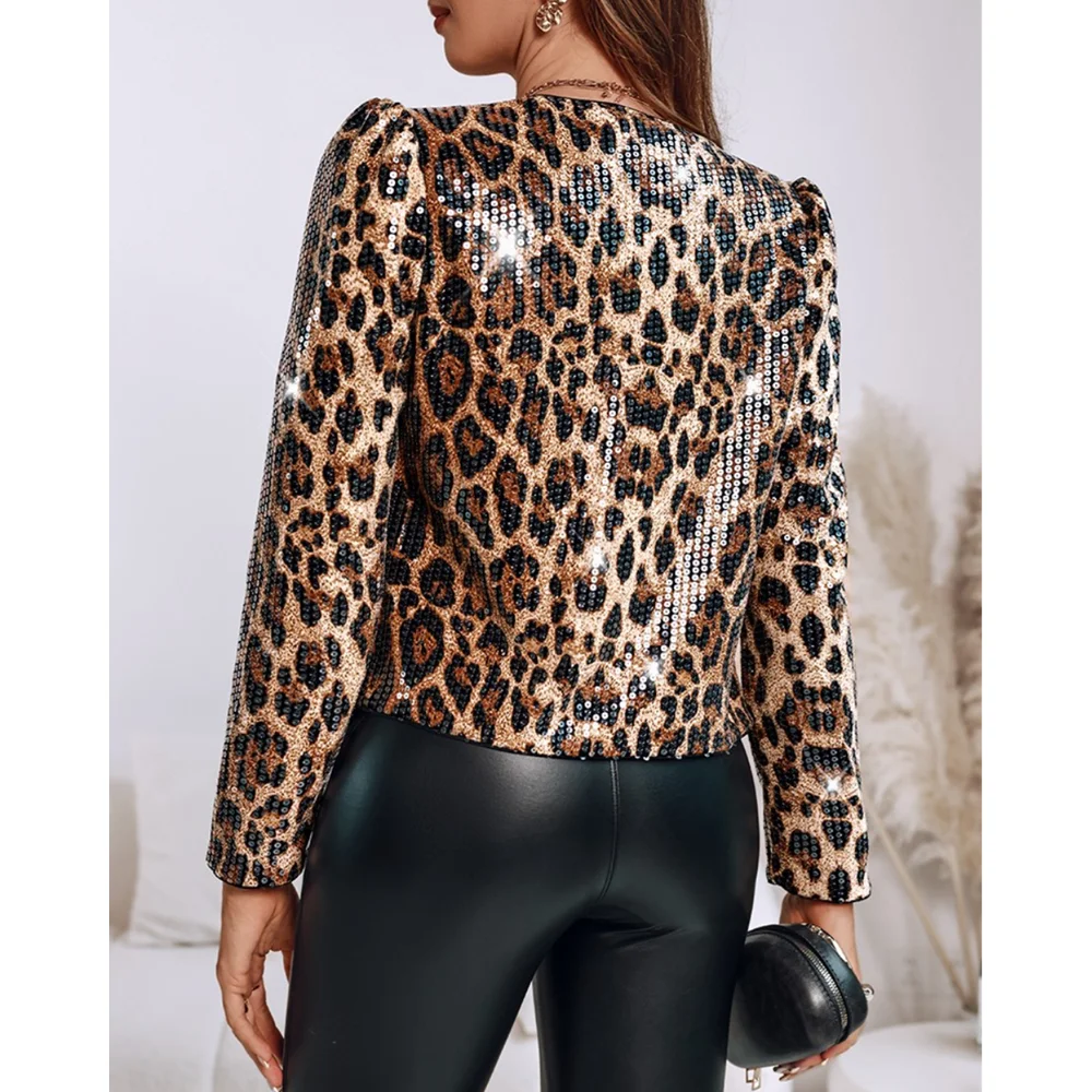 Sequin Leopard Print Jacket