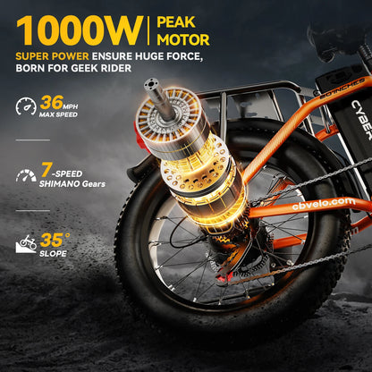 1000W Folding Fat Tire Electric Bike