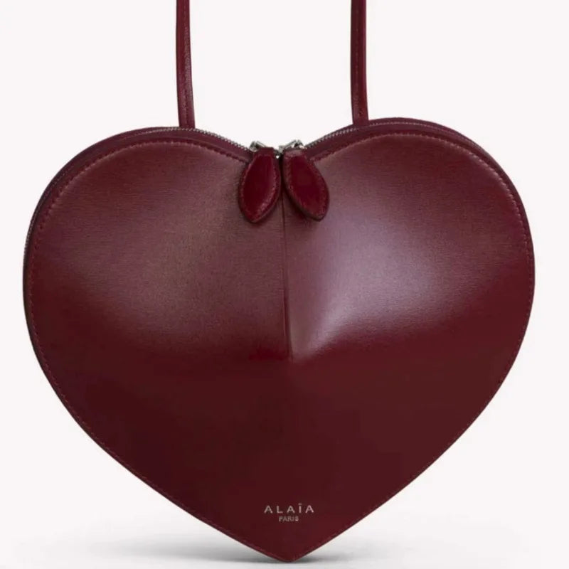 Heart-Shaped Leather Crossbody Bag