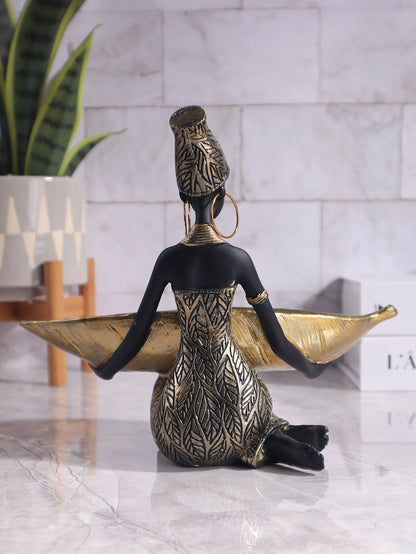 African Girl Plate Sculpture