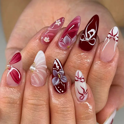 24Pcs French Ballerina Nail Tips