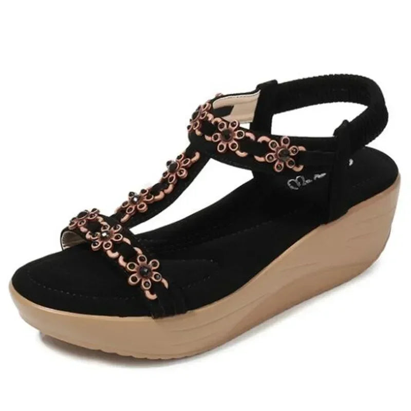 Floral Gladiator Wedges