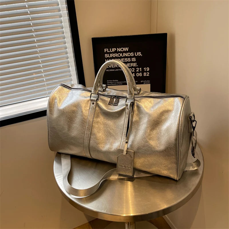 Lightweight PU Leather Duffel Bag