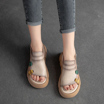 Leather Platform Sandals