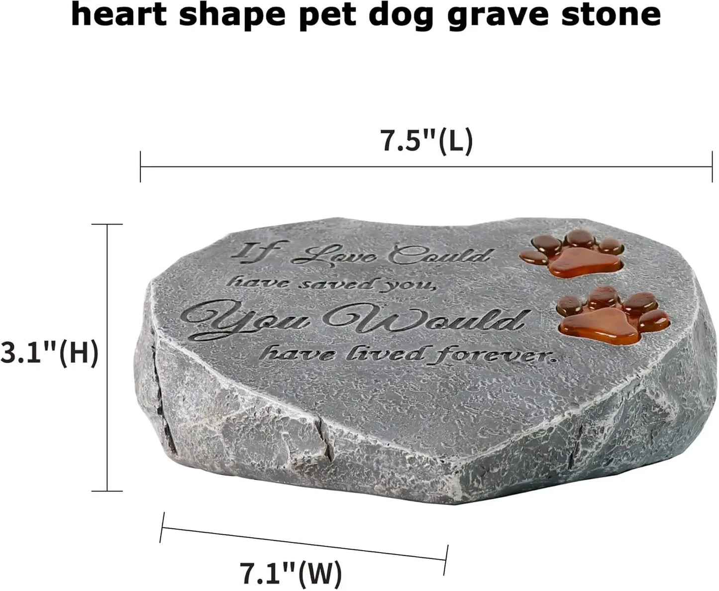 Heart-Shaped Solar Pet Memorial Stone