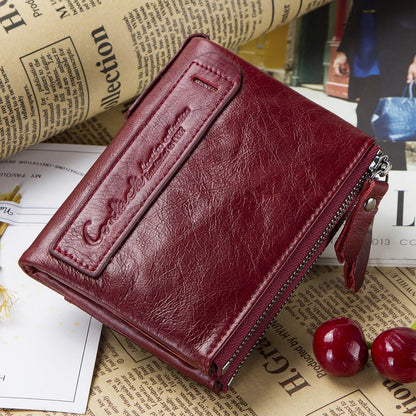 Zipper Leather Wallet
