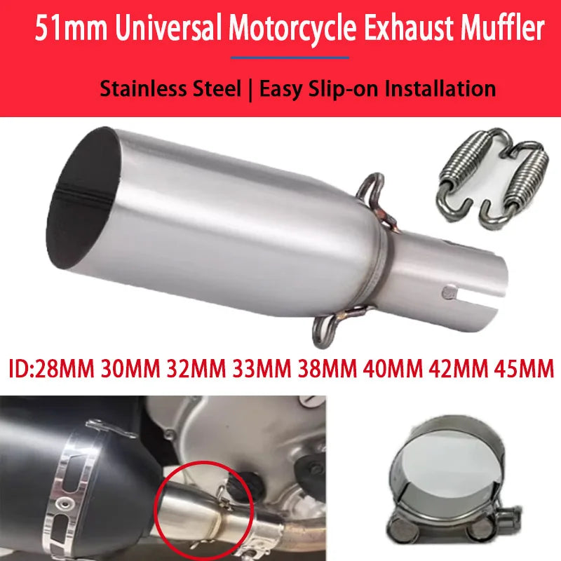 Universal 28-45mm to 51mm Exhaust Adapter Pipe