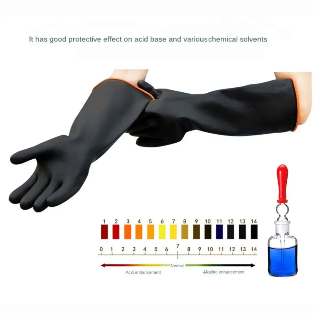 Long Acid-Resistant Rubber Gloves