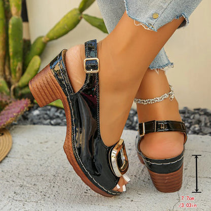 Peep Toe Back-Strap Pumps
