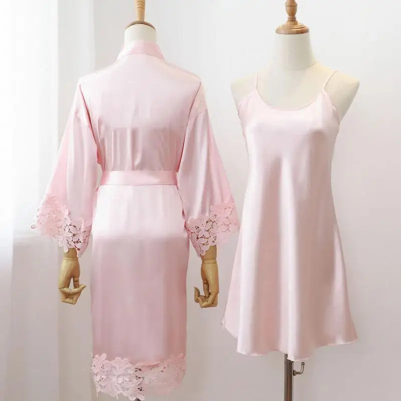 Women’s Lace-Trim Bridal & Home Robe