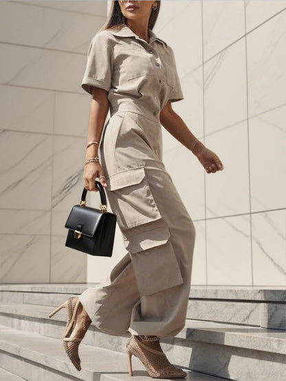 Button Pocket Jumpsuit