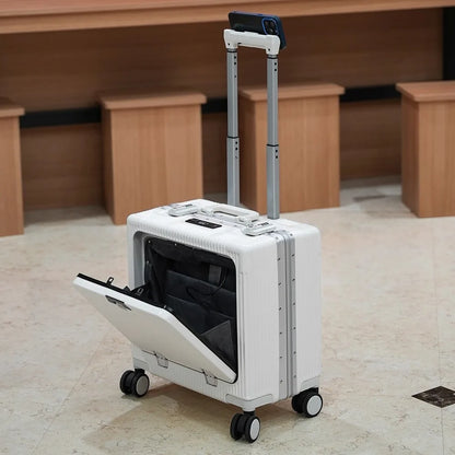 Front-Pocket Aluminum Frame Suitcase
