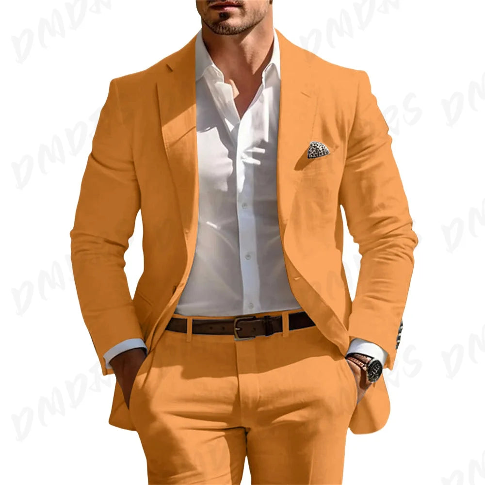 Summer Wedding Formal Solid Suit