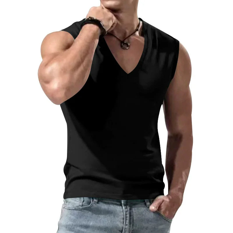 Solid V-Neck Tank