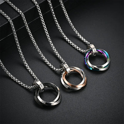 Metal Round Stainless Circle Necklace Party