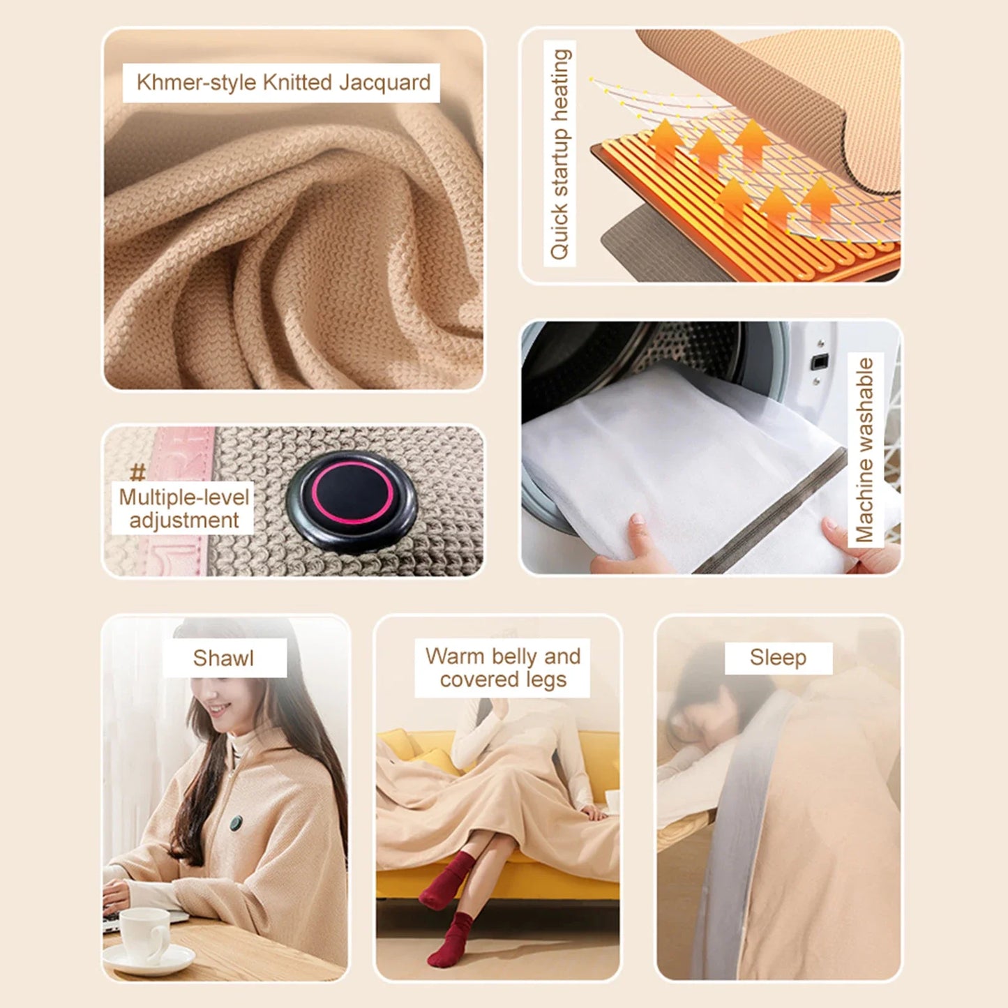 Heated Shawl Blanket