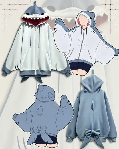 Shark Shape Zip Hoodie