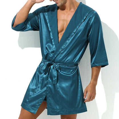 Silk Short-Sleeve Bath Robe
