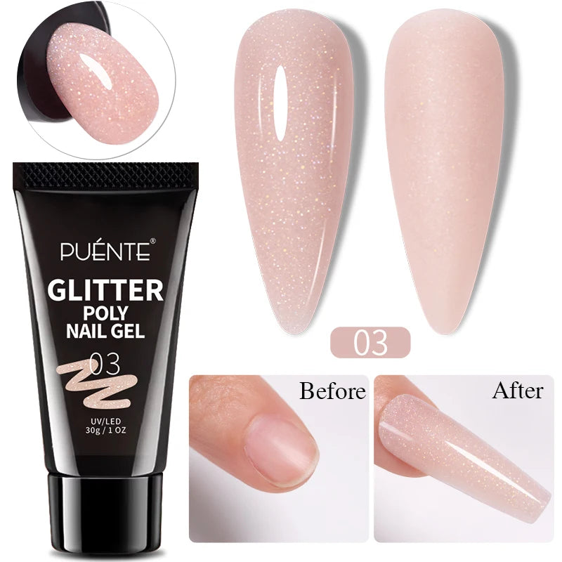 PUENTE Glitter Poly Nail Gel