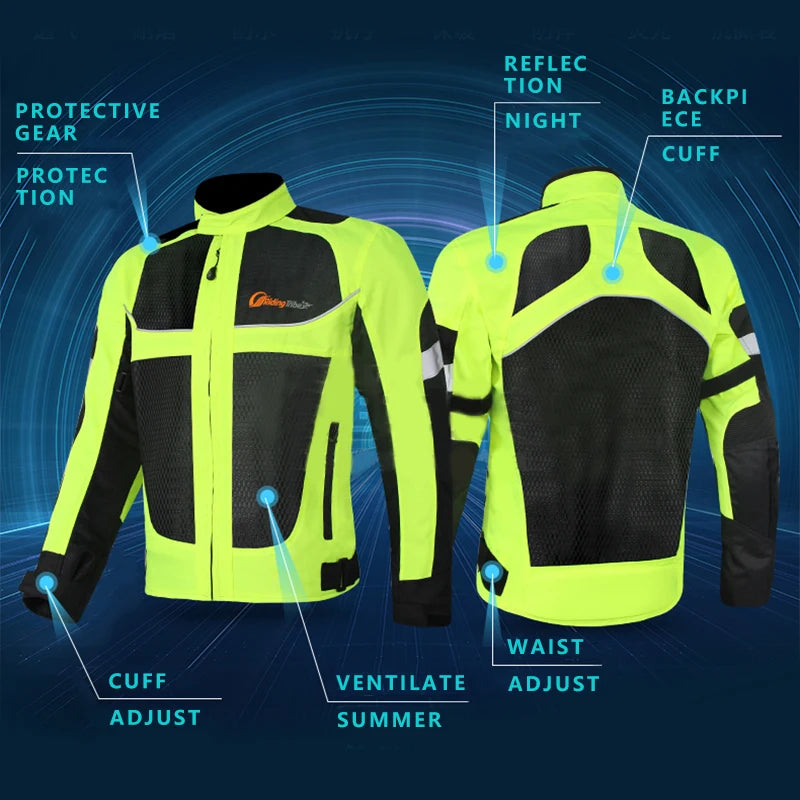 Reflective Night-Ride Protective Jacket