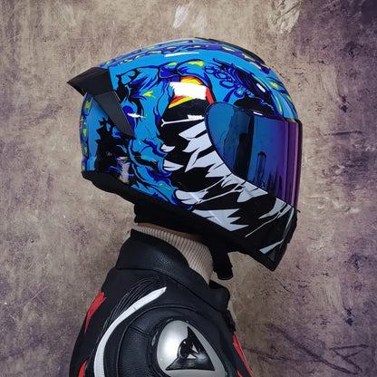 Double-Visor Full-Face Racing Helmet