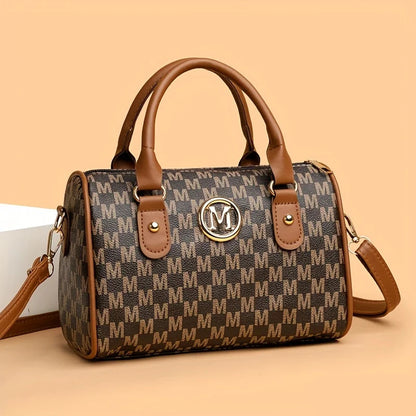 Women’s Alphabet Shoulder Bag with Golden “M” Logo