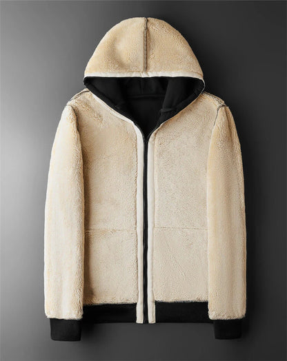 Unisex Winter Lambswool Hooded Jacket
