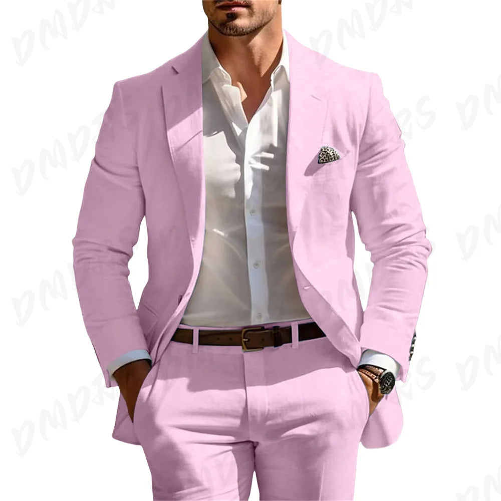 Summer Wedding Formal Solid Suit