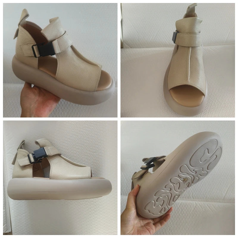 Leather Wedge Sandals
