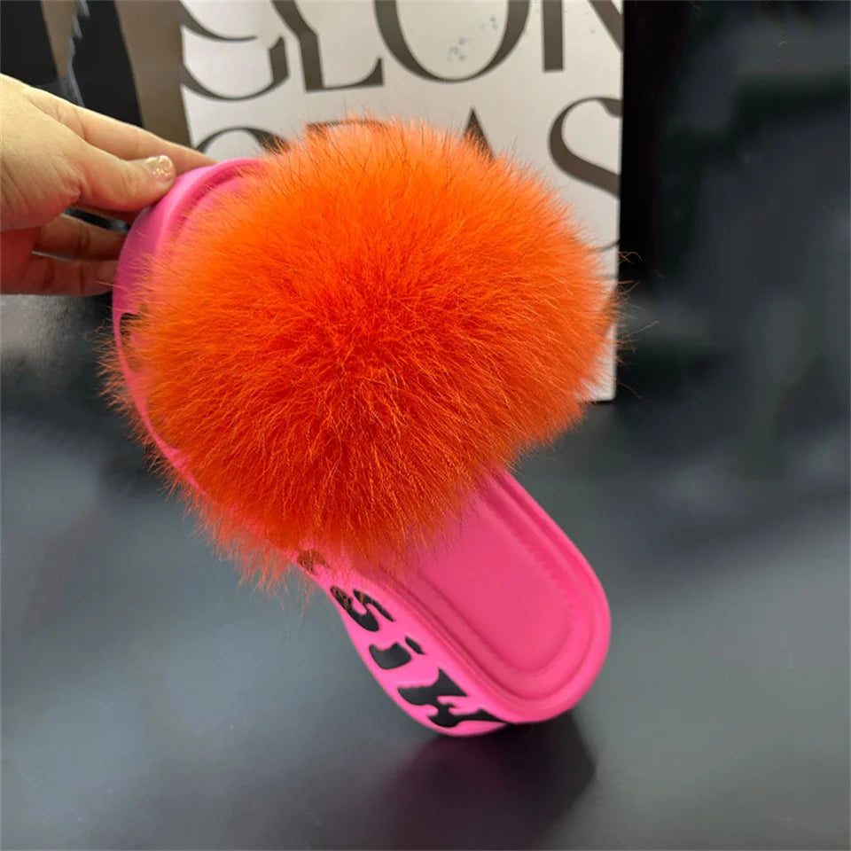 Fur Wedge Party Sandals