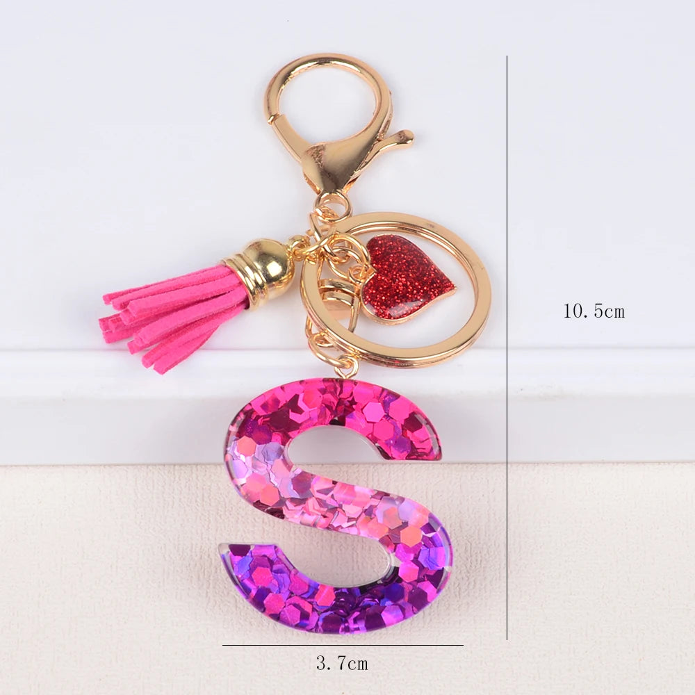 A-Z Alphabet Initial Letter Keychain