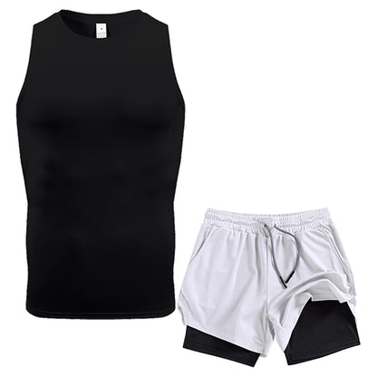 Compression Double-Layer Vest Shorts Set