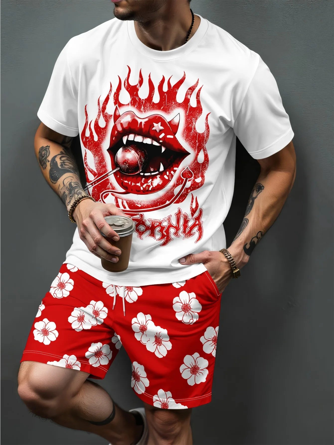 3D Printed Drawstring Shorts Set