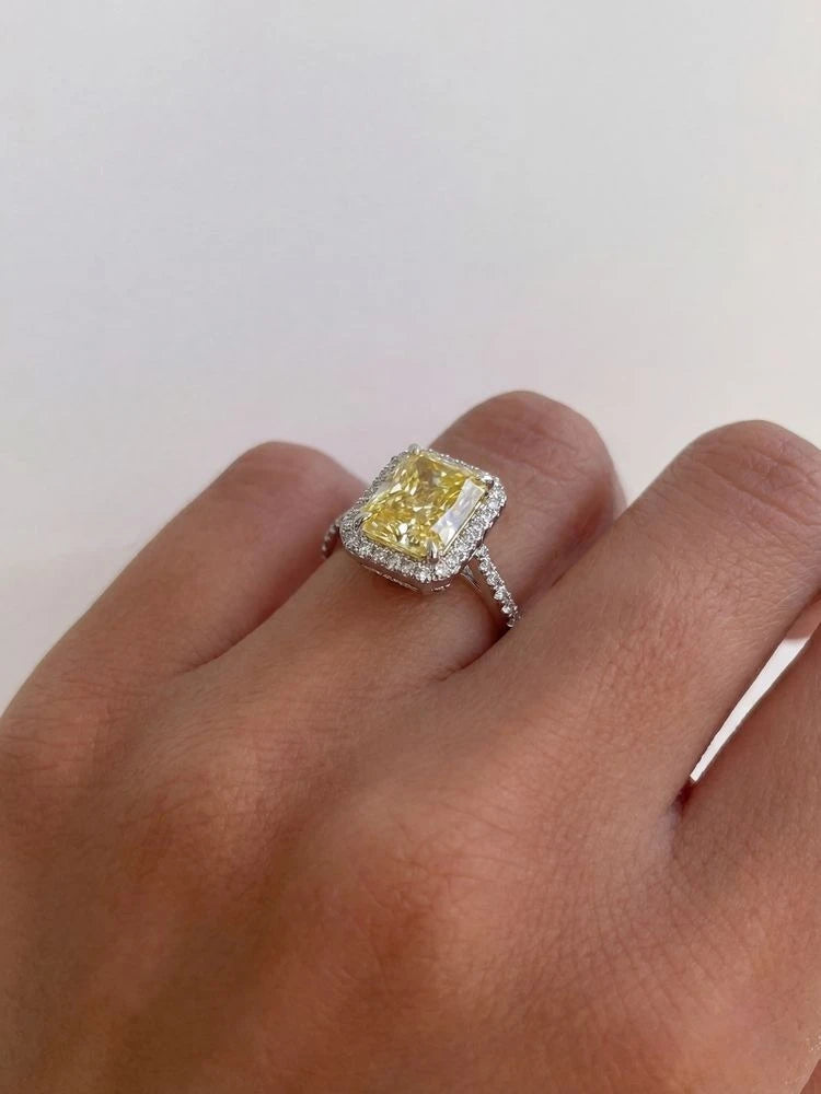 Rectangle Zircon Band Ring