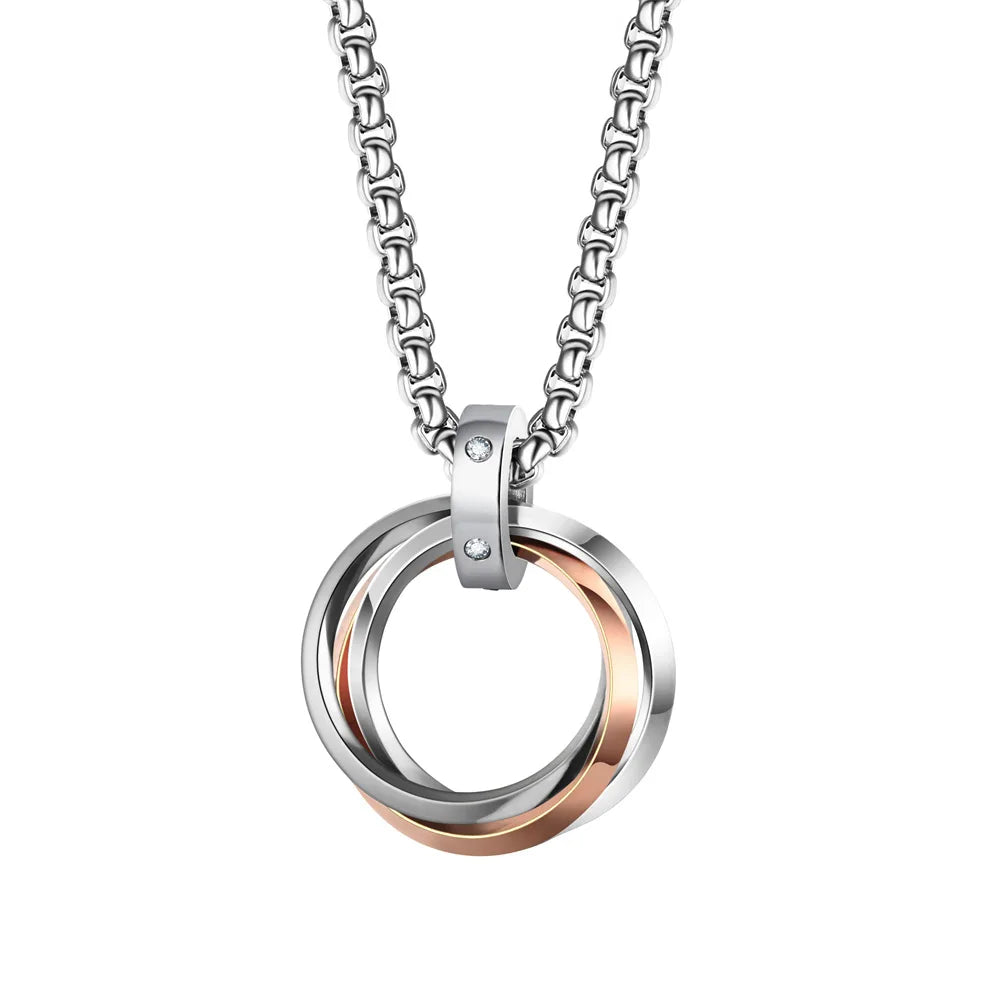 Metal Round Stainless Circle Necklace Party