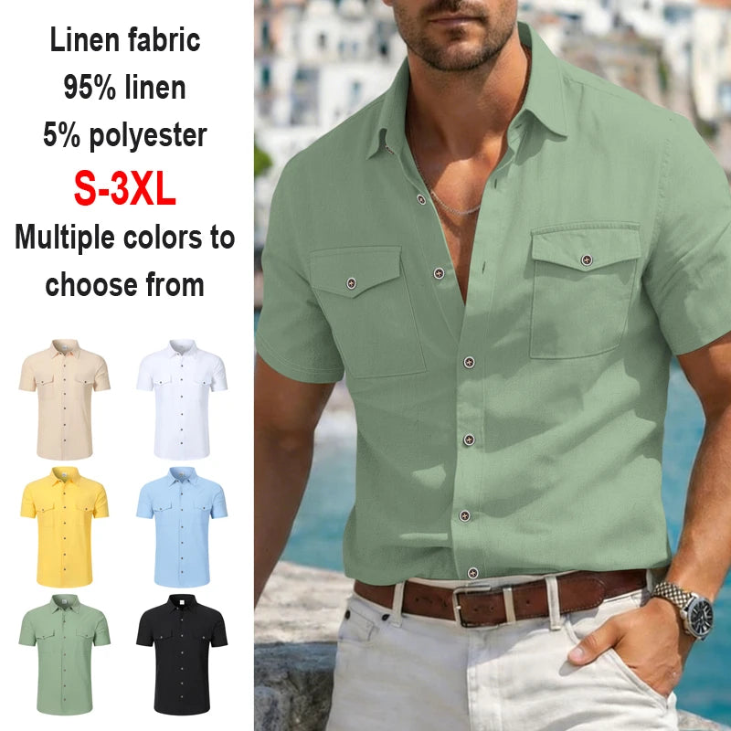 Linen Short Sleeve Summer Shirt