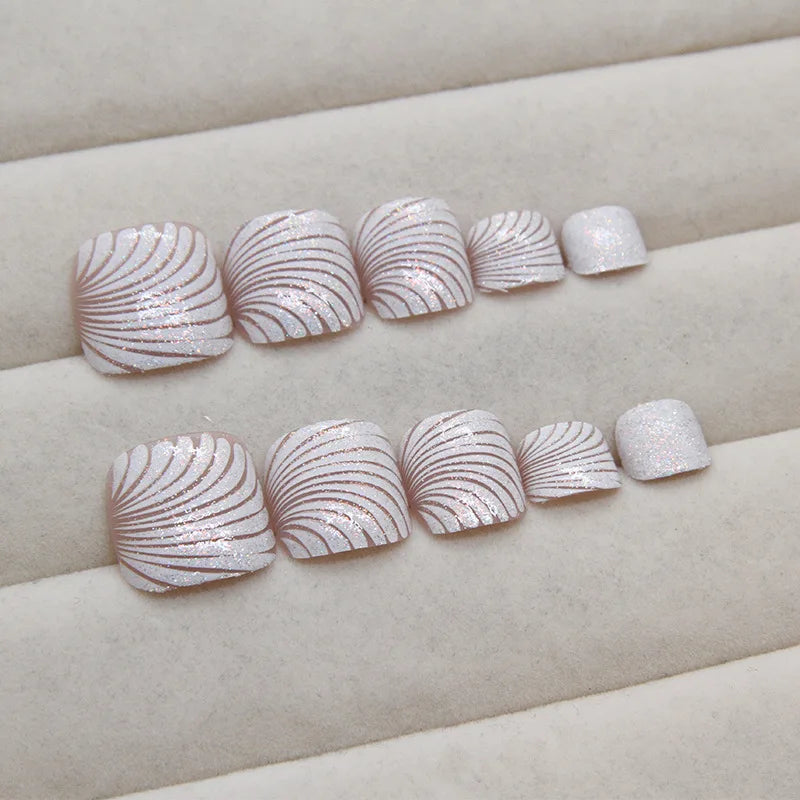 Glitter Square Toe Press-On Nails