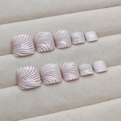 Glitter Square Toe Press-On Nails