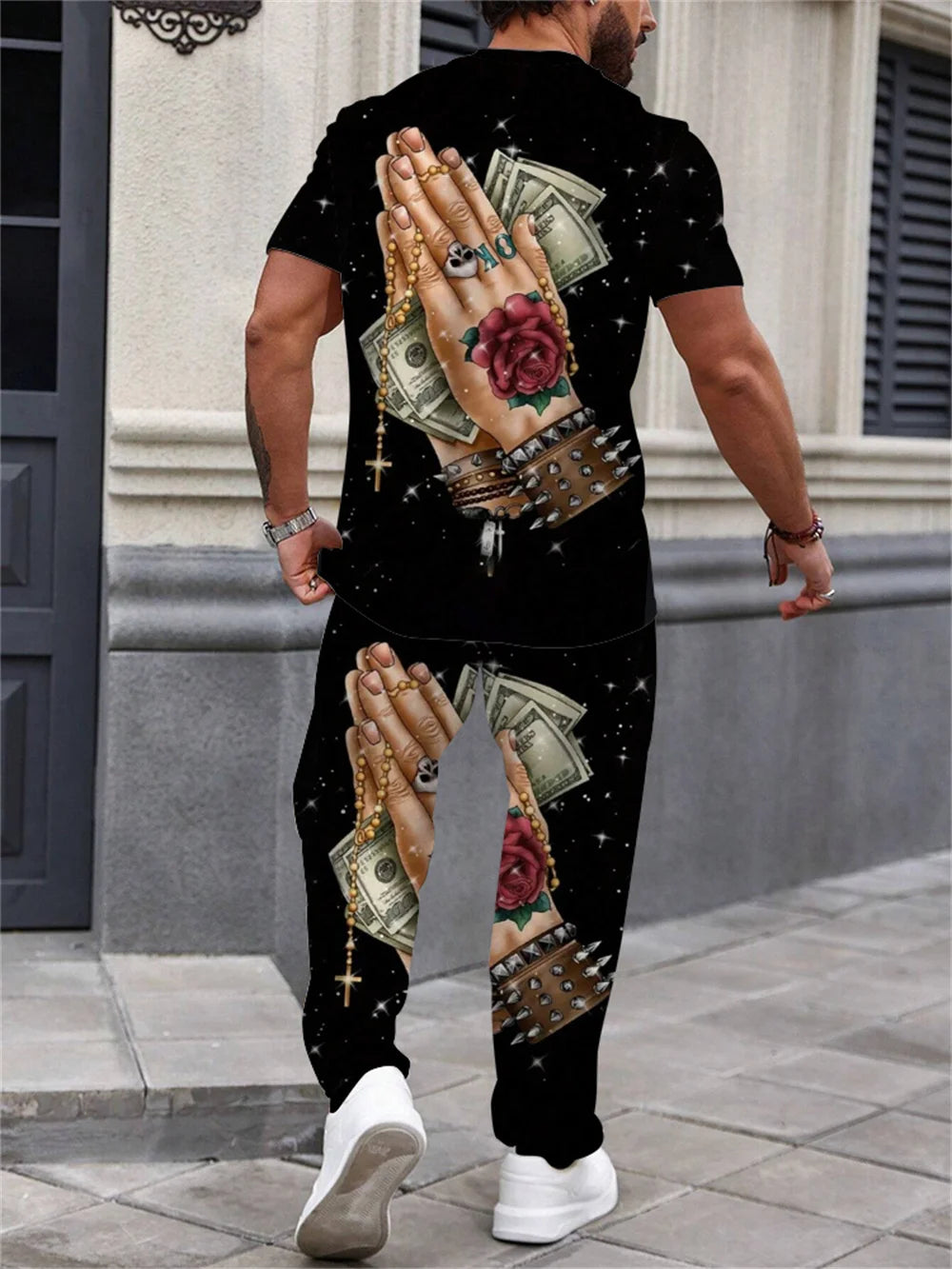 Summer Short Sleeve Trousers Suit