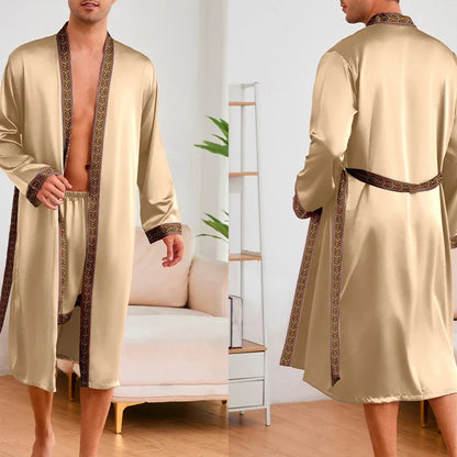 Ice Silk Pajama Robe Set