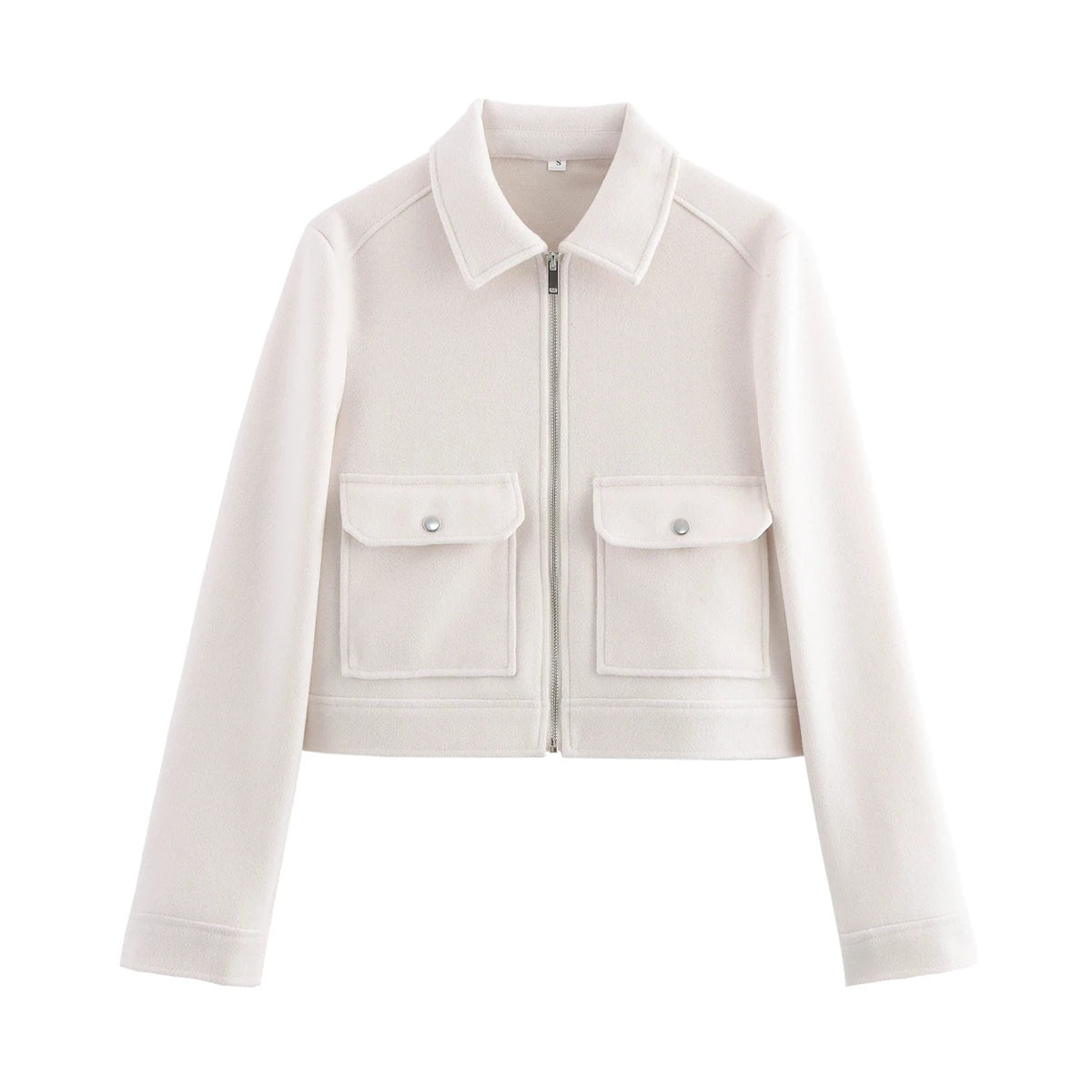 Turn-Down Collar Zip Jacket