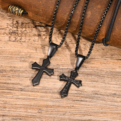 Metal Stainless Steel Cross Necklace Street Party