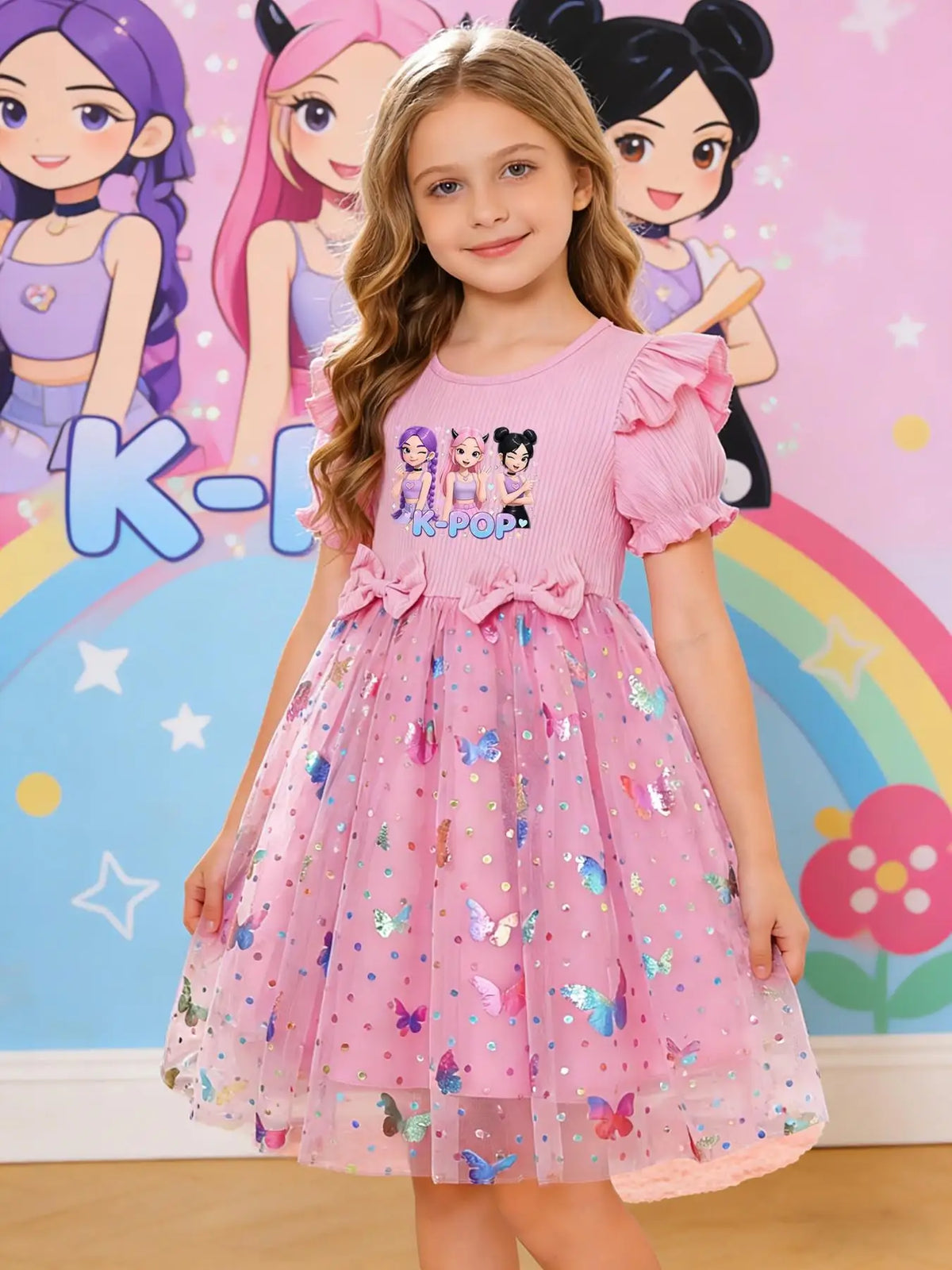 Princess Butterfly Polyester Dress