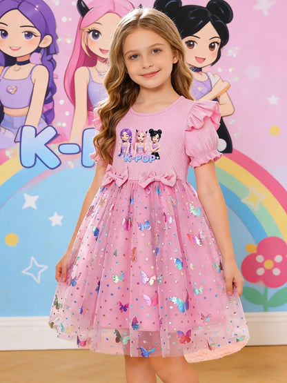 Princess Butterfly Polyester Dress