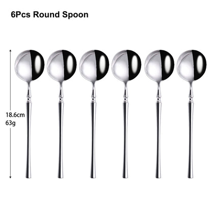 Metal Solid Color Spoon Set