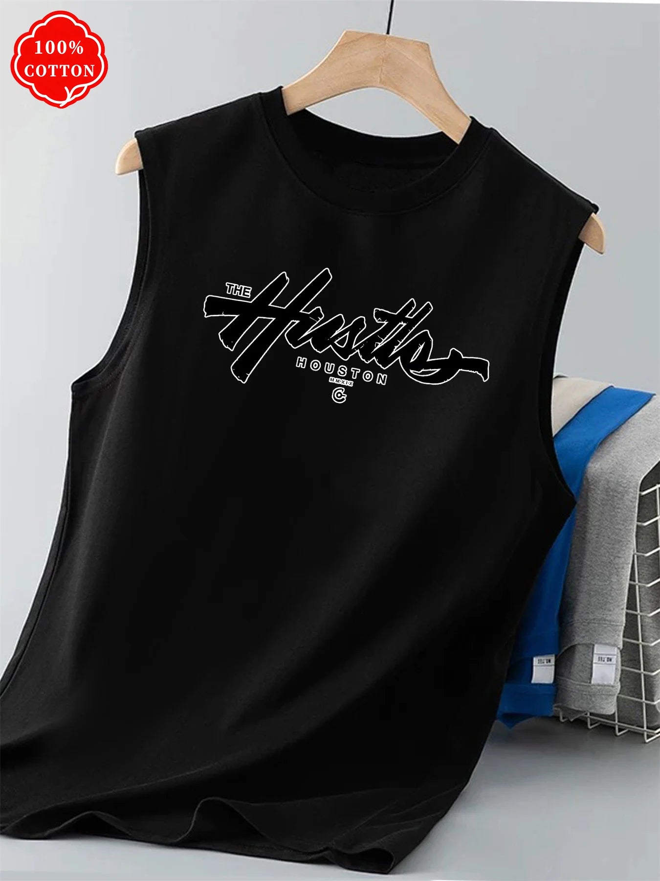 Cotton Houston Print Sleeveless Vest