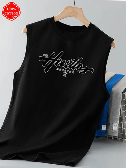 Cotton Houston Print Sleeveless Vest