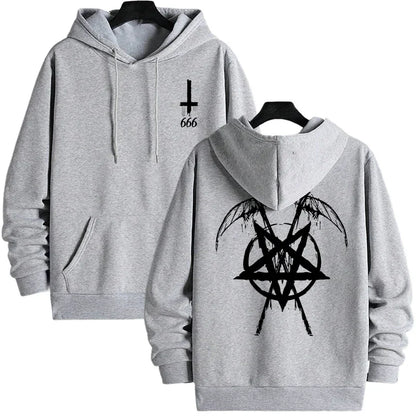 Pentagram Print Hooded Sweatshirt