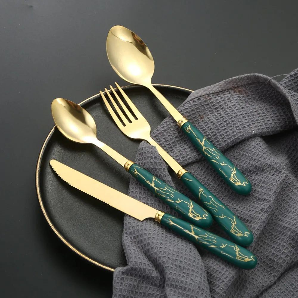 Metal Solid Tableware Set Stainless